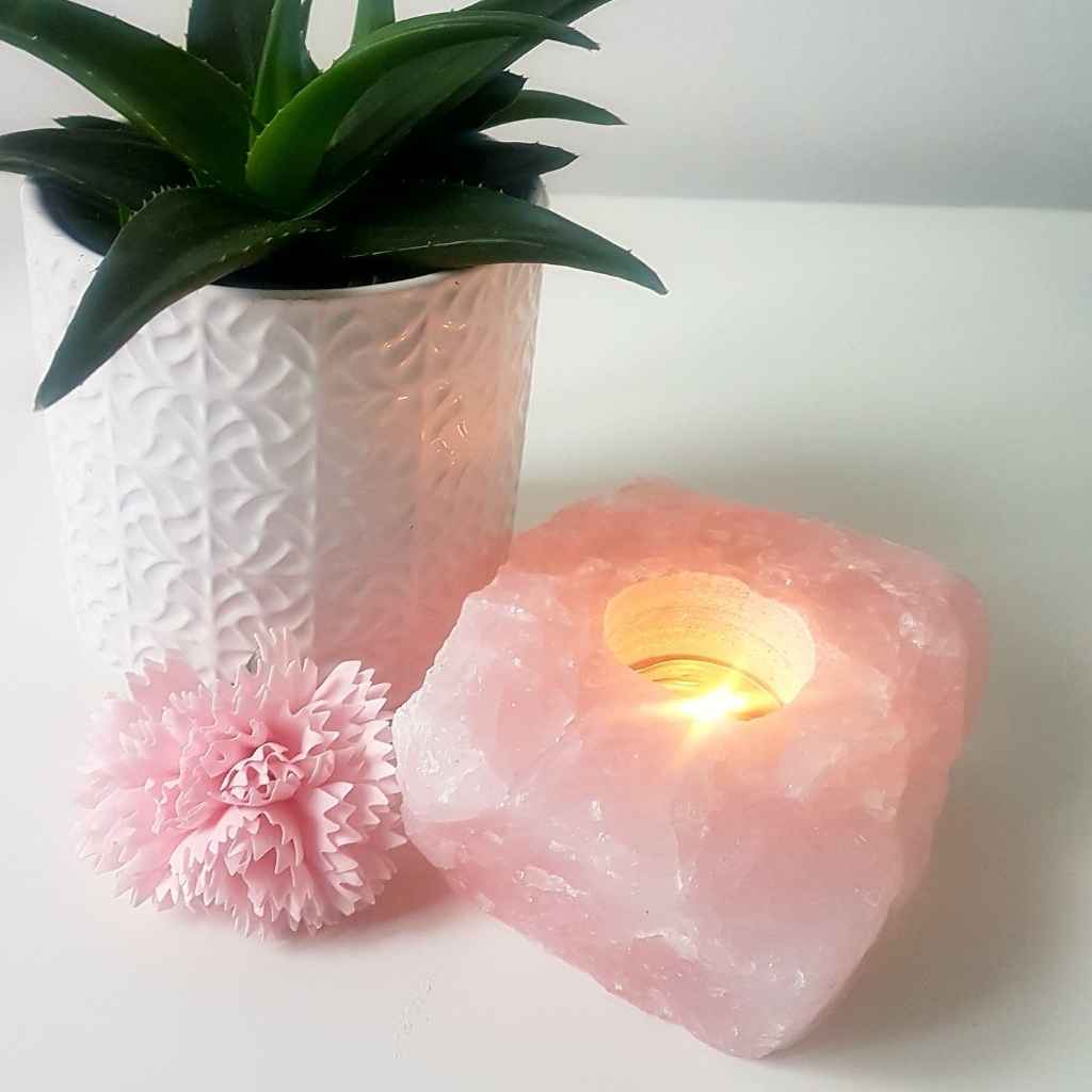Crystal Healing | Rose Quartz Tealight Holder